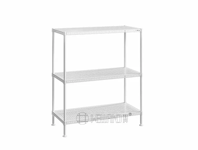 3-Tier Adjustable Perforated Metal Shelf, White  Versatile Home Storage Organizer (5)