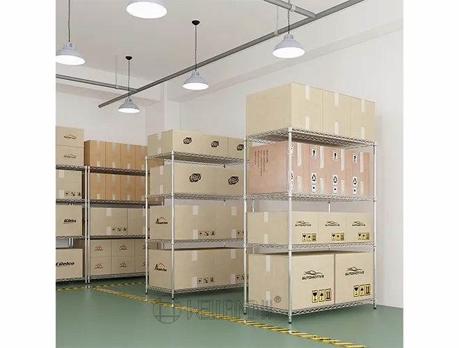 Industrial Heavy Duty Chrome Wire Shelving - Adjustable Storage Rack for Factory & Warehouse