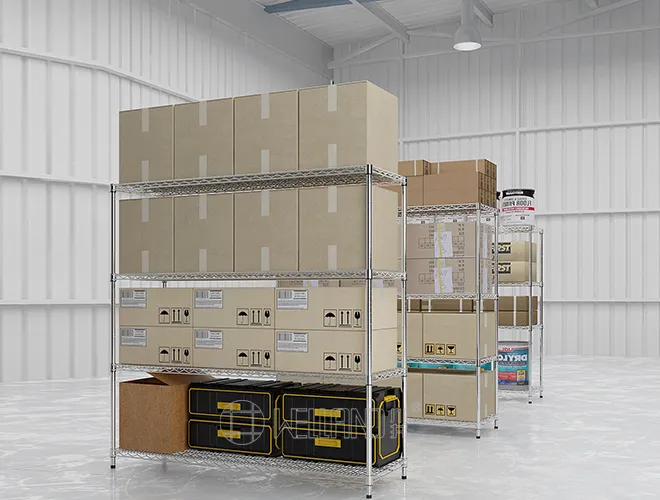 Professional Grade Chrome Wire Shelving - Heavy-Duty Adjustable Rack for Factory & Warehouse (2)