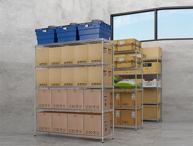 Professional Grade Chrome Wire Shelving Adjustable Heavy Duty Rack (2)