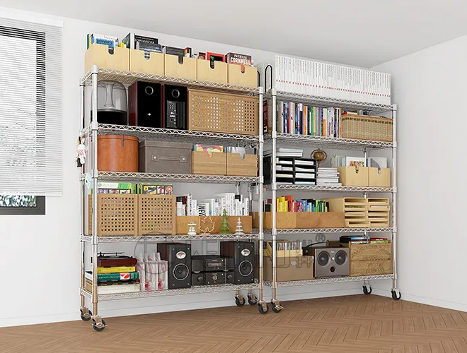 Adjustable Chrome Wire Shelf - 5-Tier DIY Organizer for Kitchen, Pantry & Laundry (3)