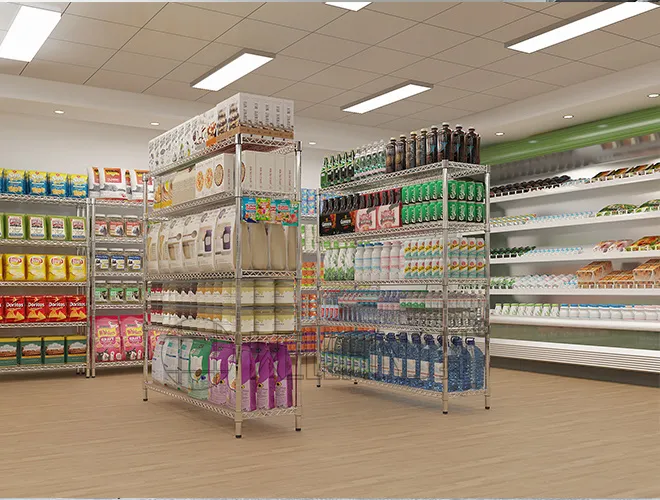 Commercial Chrome Wire Display Shelf - 5-Tier Adjustable Merchandising Rack (4)