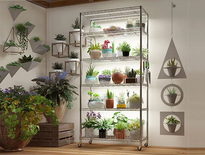 6-Tier Wire Shelving Unit  White Metal Rack for Home & Garage Storage (6)