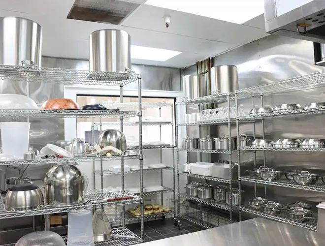 6 Layer Commercial Kitchen Storage Heavy Duty Steel Wire Shelving Rack (3)