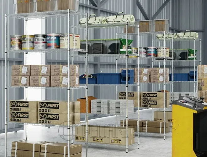 Home Living Storage Organizer  5 Tiers Chrome Metal Wire Shelf Shelving