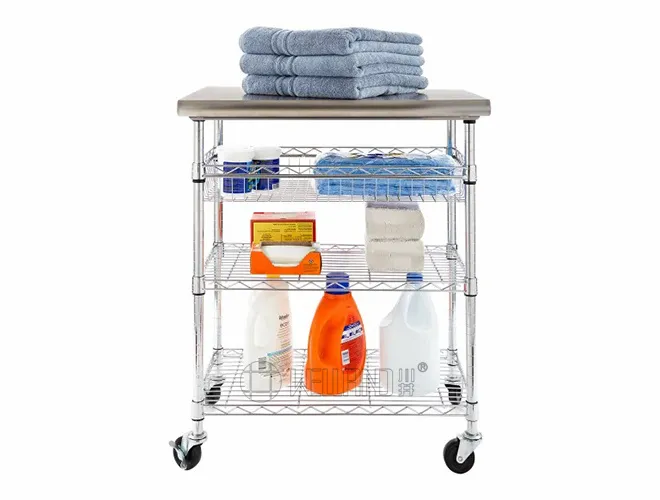 4-Tier 201 Stainless Steel Work Table Top Board (4)