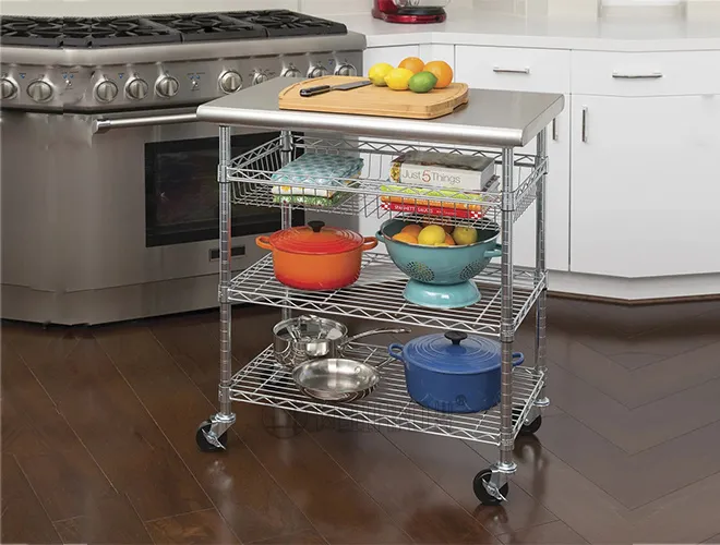 4-Tier 201 Stainless Steel Work Table Top Board (3)