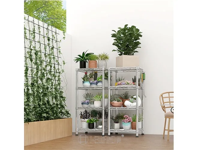 Space-Saving 8-Tier Corner Shelf Unit  Modular Wire Rack for Kitchen, Garage & Bathroom（4）