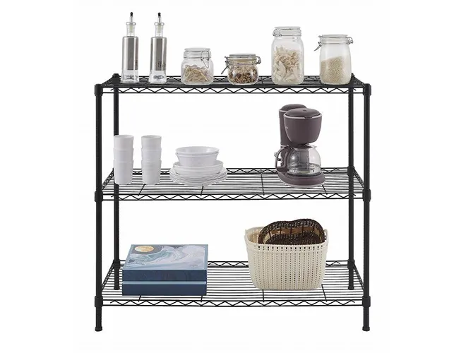 Large Black Wire Shelving Rack - Heavy Duty Storage Unit（6）