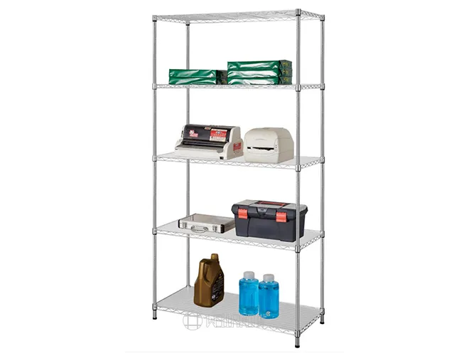 5-Tier Chrome Wire Shelving with PP Mat - Non-Slip Storage Rack（1）