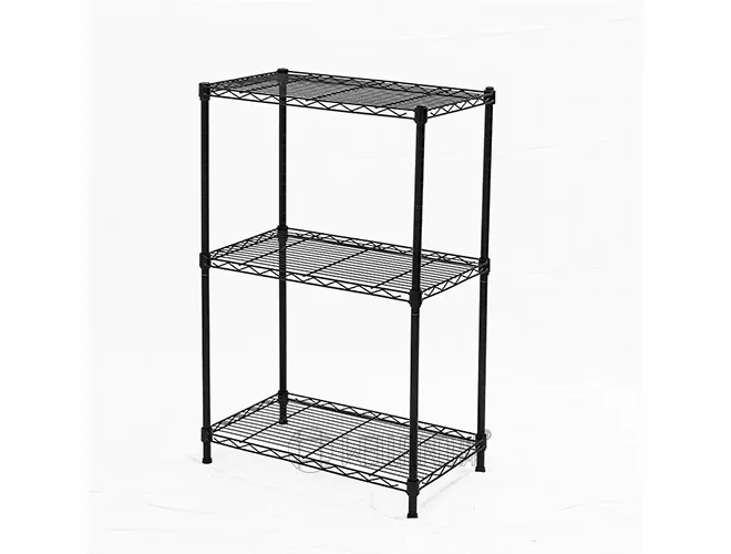 2-in-1 Black Wire Shelving with Wheels - Rolling Storage Cart（4）