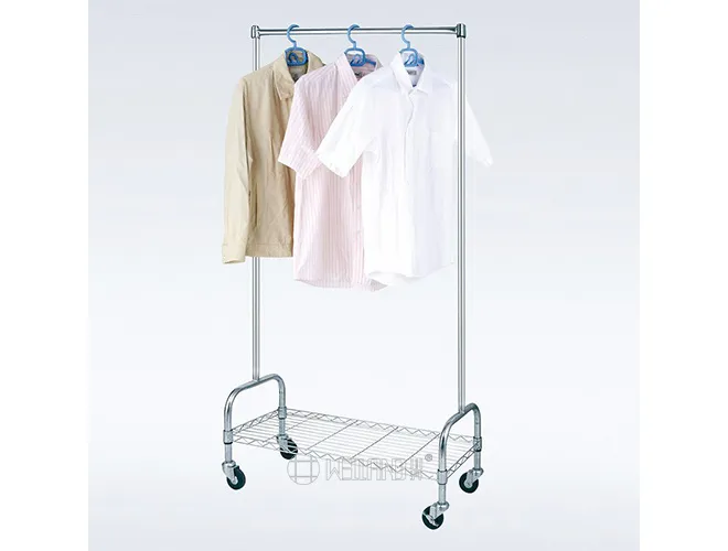 Single-Rod Chrome Clothes Rack - Simple Garment （1）