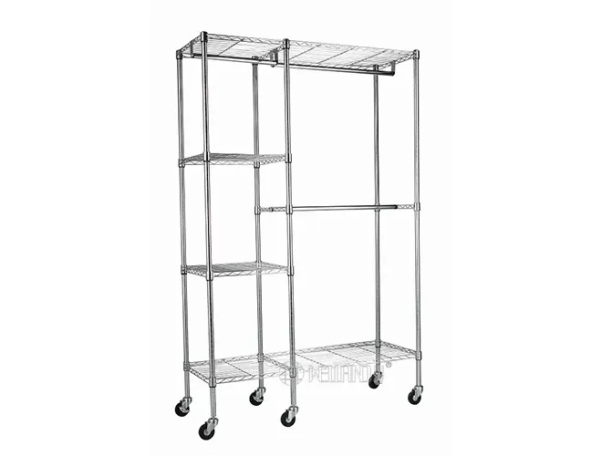 Modular 6-Tier Chrome Clothes Wardrobe - Expandable Storage（1）