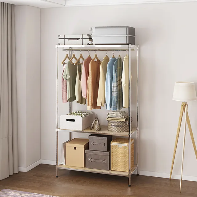 3-tier-chrome-bamboo-fiber-garment-rack-with-metal-and-wood-natural-wood (2)