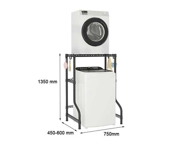 powder-coated-steel-rack-for-washe-dryer-top-storage-with-detachable-hooks-anti-rust-finish (4)