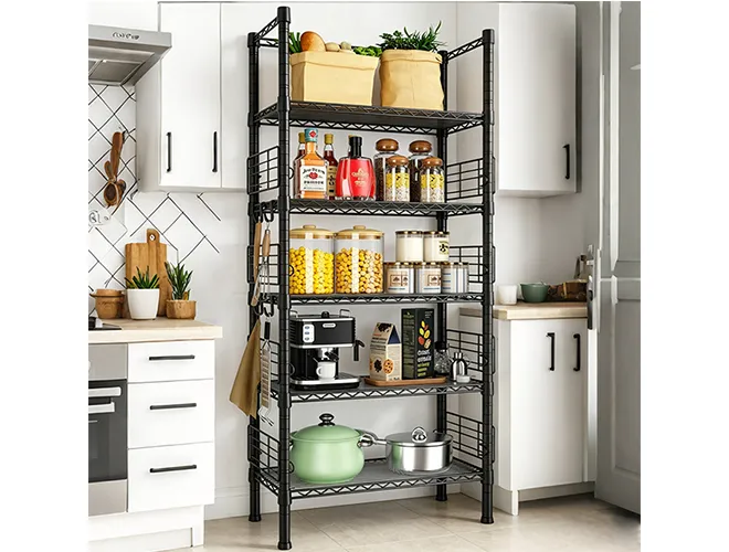 black-powder-coated-5-tier-wire-rack-with-side-ledges-to-prevent-falling-ideal-for-pantry (2)