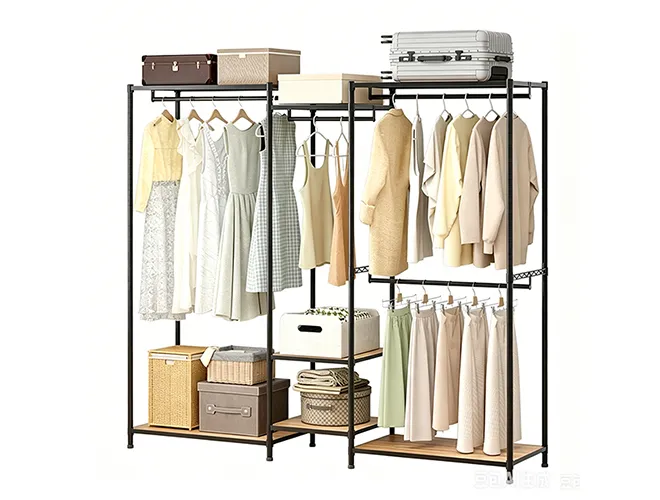 hybrid-garment-combination-rack-with-bamboo-fiber-shelves-and-steel-frame (3)