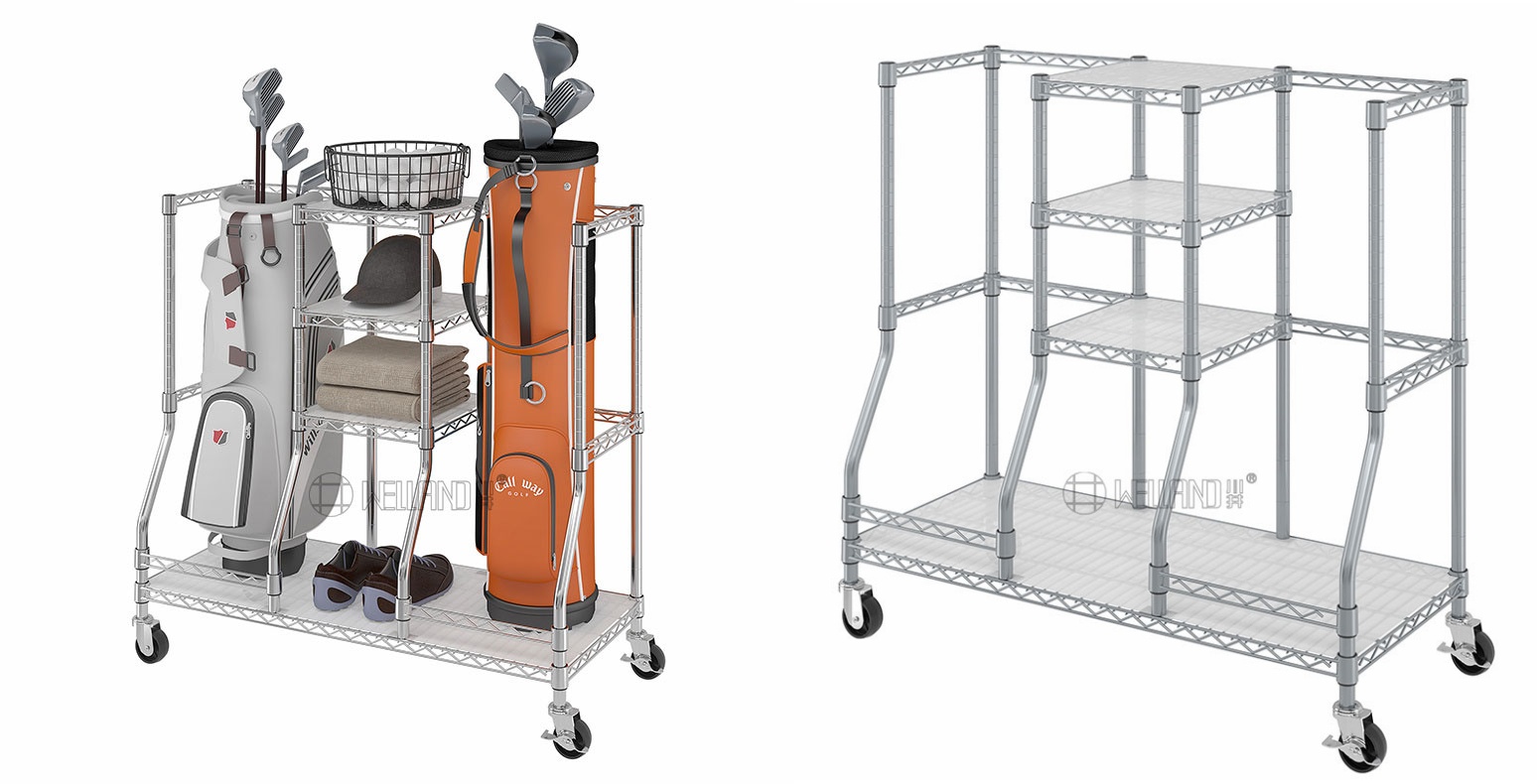 New Design Rolling Golf Storage Rack Shelving.jpg