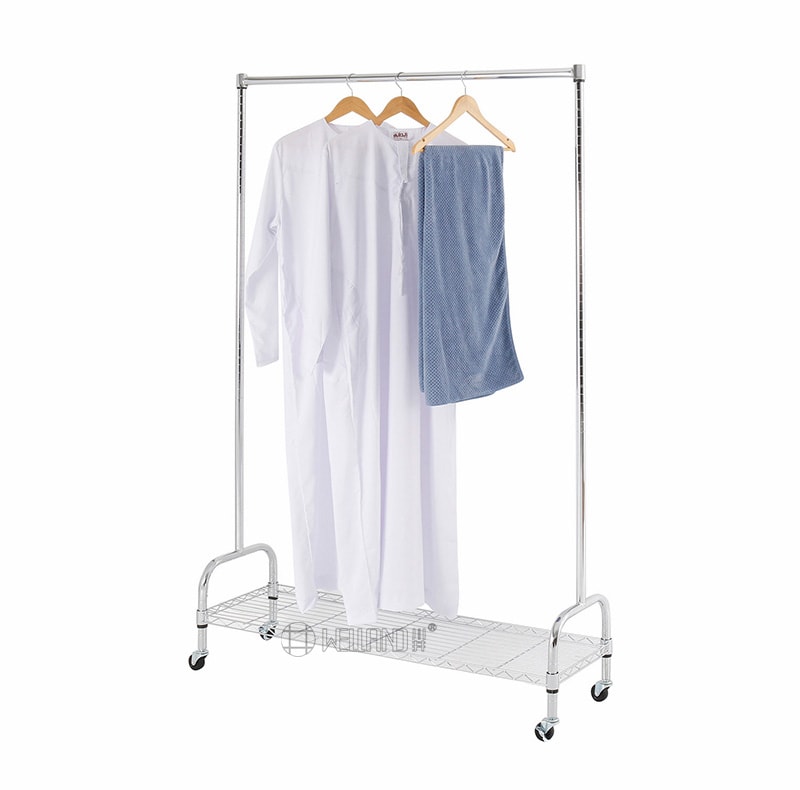 Single-rod Extended Clothes Rack for Hanging with Shelves.jpg