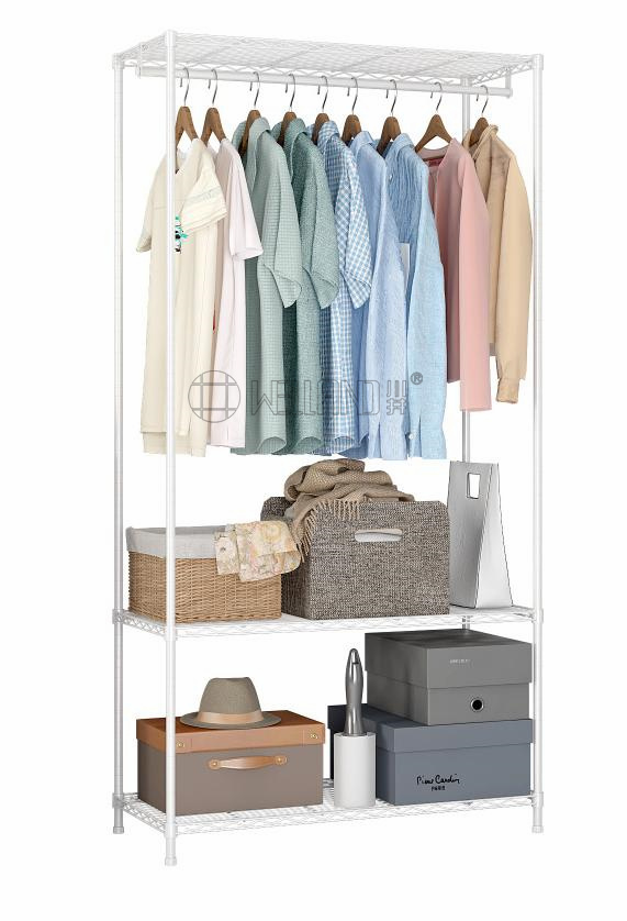 White Powder coated Clothes Drying Rack On Wheels（1）.jpg