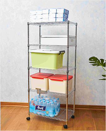 null 5 Tier Chrome 80kg Wire Shelving Rack for Home Storage Space Saver.jpg